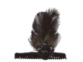 Black Headband Retro with feathers - 1 pc