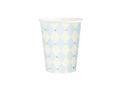 Kubeczki papierowe w romby - niebieskie - 220 ml - 6 szt.