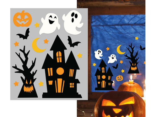 Naklejki żelowe na szybę na Halloween - 1 op.