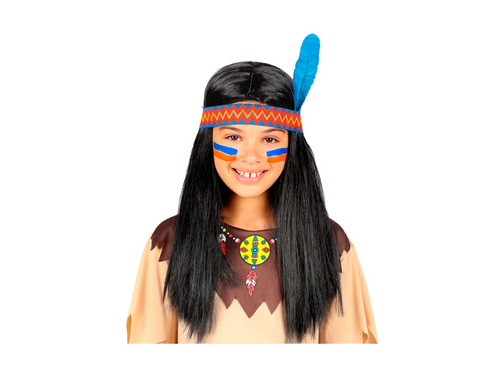 Peruka Indianina z opaską i piórem