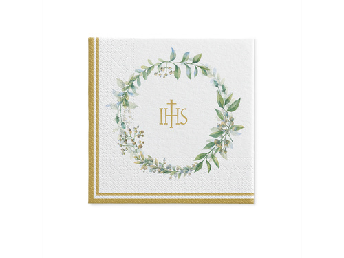 IHS communion napkins with leaves - 33 cm - 20 pcs.