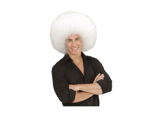 Biała duża peruka afro wysokiej jakości