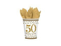 Golden Wedding paper cups - 266 ml - 8 pcs.