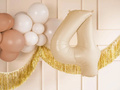 Number 4 Beige Foil Balloon - 72 cm - 1 pc