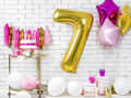 Number candle with glitter - 7 - 1 piece.