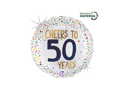 Balon foliowy okrągły urodzinowy na 50 lat - 14" - 1 szt.