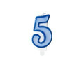 Candle number five 5 blue - 1 pc.