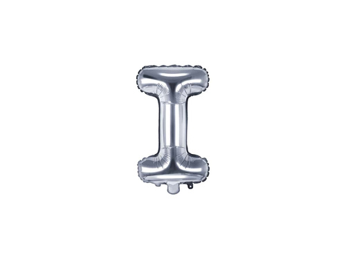 Foil balloon letter "I" silver - 35 cm