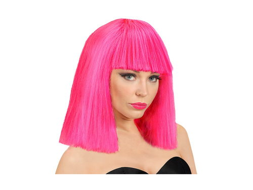 Neonowo różowa peruka Showgirl