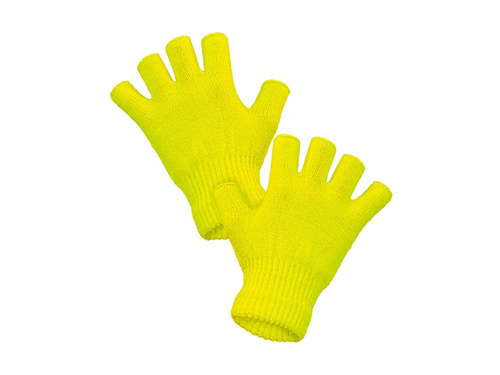 Neonowo żółte rękawiczki bez palców