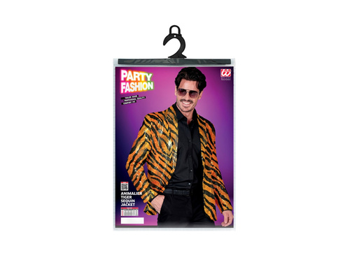 Imprezowa marynarka Party Fashion - pomarańczowy motyw tygrysa