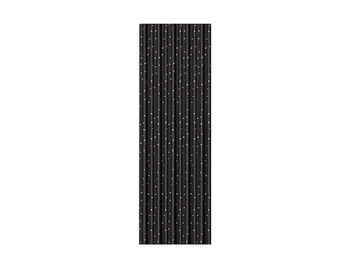 Tube straws black with silver dots - 10 pcs.