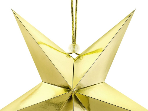 Hanging decoration paper star gold - 30 cm