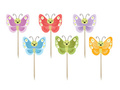 Spring Butterfly cake pickers - 6 pcs.