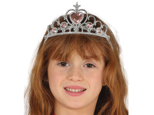 Tiara diadem Srebrna Księżniczka - 1 szt.