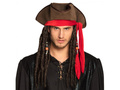 Brązowy kapelusz Pirata z włosami - 1 szt.