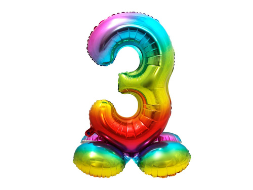 Number 3 Ombre Standing Foil Balloon - 81 cm - 1 pc