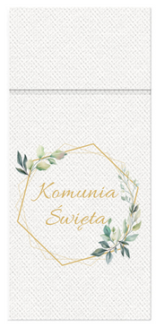 First Holy Communion cutlery pockets with leaves - 40 cm - 25 pcs.