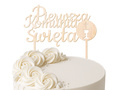Cake topper First Communion, wooden - 1 pc