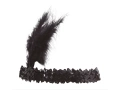 Black Headband Retro with plume - 1 pc
