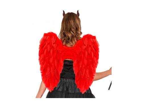 Czerwone składane skrzydła z piór 50×50 cm