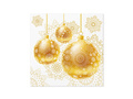 Christmas napkins Golden baubles - 33 cm - 20 pcs.