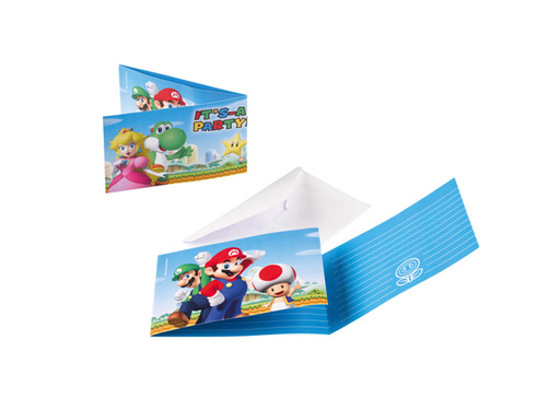 Super Mario birthday invitations - 8 pcs.