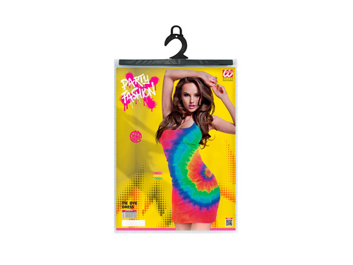 Strój imprezowy - neonowa sukienka tie dye