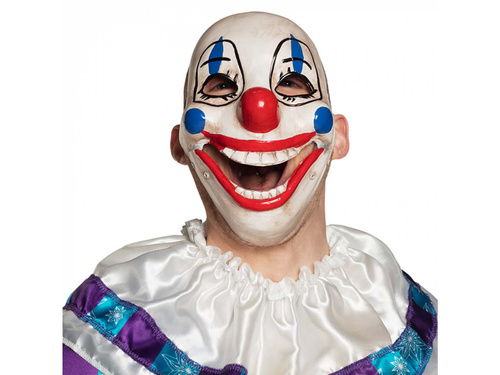 Scary clown mask with moving jaw - 1 pc