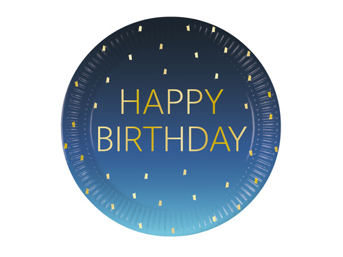 Happy Birthday plates - 23 cm - 8 pcs.