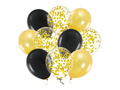 Set of latex balloons gold-black - 30 cm - 10 pcs.