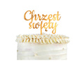 Plexiglass topper for the Holy Baptism cake gold - 1 pc.