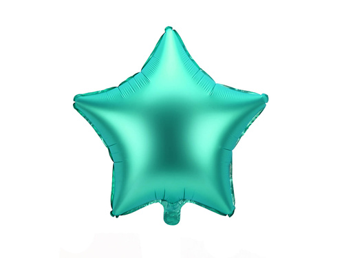 Foil balloon star, satin green - 48 cm - 1 pc.