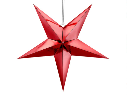 Hanging decoration paper star red - 70 cm