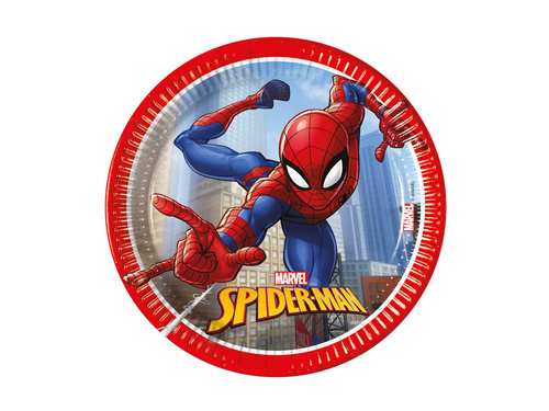 Talerzyki papierowe na urodziny Spiderman - 20 cm - 8 szt.