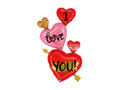 Balon foliowy serca I Love You - 65" - 1 szt.