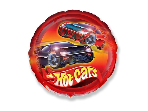 Balon foliowy Hot Cars - Wheels - 47 cm