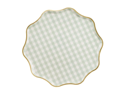 Talerzyki papierowe w Kratę - 23 cm - 6 szt.