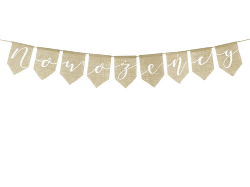 Newlyweds banner - jute - 155 cm - 1 pcs.