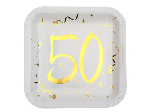 Fiftieth birthday plates - 23 cm - 10 pcs.