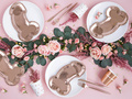 Plates Same penis forever pink gold - 26,5 cm - 6 pcs.