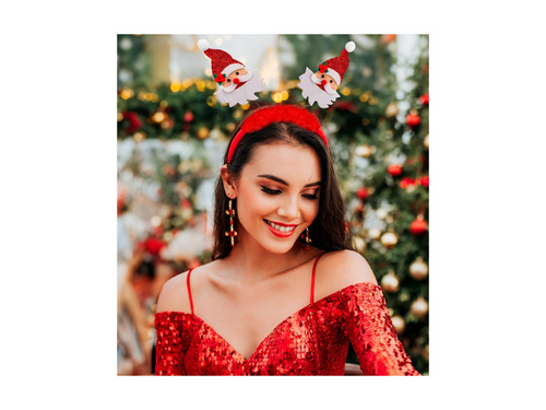 Opaska na głowę Mikołaje z futerkiem