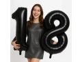 Balony foliowe cyfra 18 czarne - 86 cm - 2 szt.