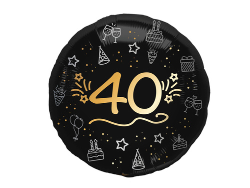 40th Birthday Balloon - 45 cm - 1 pc