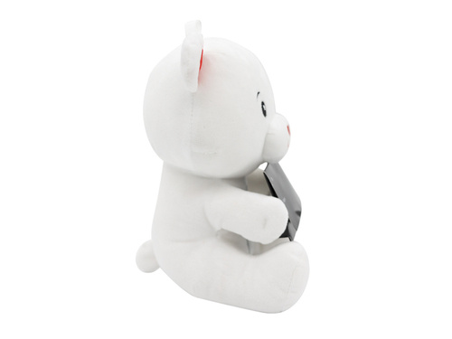 2-in-1 plush toy balloon weight polar bear with loop - 21 cm - 170g
