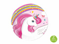 Talerzyki papierowe na urodziny Jednorożec - 20 cm - 8 szt.