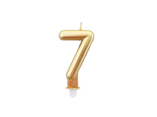 Gold number candle - 7 - 1 piece.