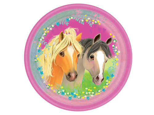 Birthday plates Horses - 23 cm - 8 pcs.