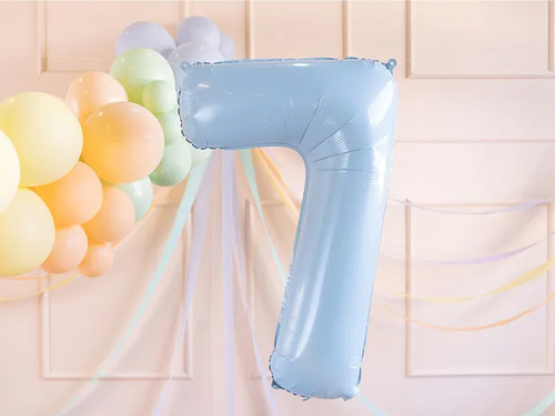 Number 7 Sky blue Foil Balloon - 72 cm - 1 pc