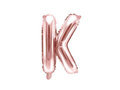 Foil balloon letter "K" pink and gold - 35 cm